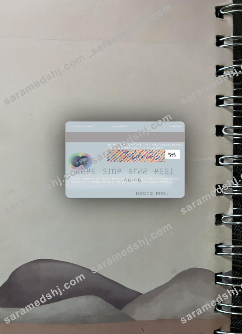 Vanuatu Asia Merchant Bank Limited mastercard photolook back